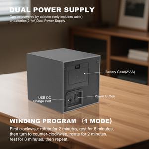 Jam tangan tunggal otomatis portabel, Winder catu daya baterai kecil kotak jam tangan kayu dengan <span class=keywords><strong>Film</strong></span> terasa kulit - Product Image 5