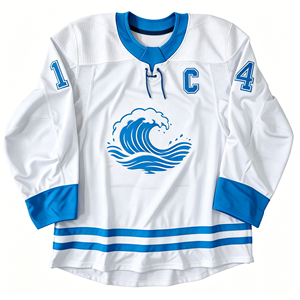 Jersey Hoki Es Profesional Bordir Sublimasi Seragam Tim Kustom untuk Kompetisi - Product Image 3