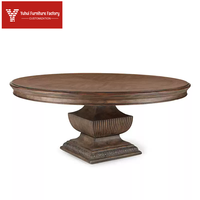 Table à manger circulaire américaine antique en bois massif pour six personnes, grande unité de 1,35 mètre, pouvant accueillir huit personnes, personnalisable