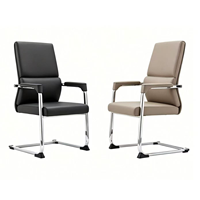 Chaise de bureau moderne en cuir PU rembourrée avec dossier confortable pour invités, chaise de conférence, chaise de bureau