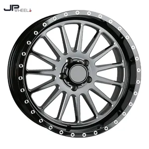 Ruedas todoterreno 24 pulgadas 20x10 20x12 Black Machine Face Et -44 4X4 5X127 5x139,7 6x139,7 Ruedas de coche de aleación de malla profunda cóncava # R1101