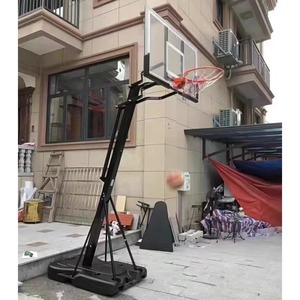 ห่วงบาสเก็ตบอลแบบพกพาพร้อมล้อ ปรับความสูงได้ โครงเหล็ก แผ่นหลัง PC สำหรับใช้ในร่มและกลางแจ้ง - Product Image 3