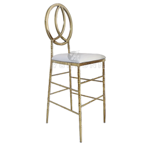 Golden Stainless Steel Wedding Bar Stools <strong>Bamboo</strong> High Bar <strong>Chairs</strong> for Hotels - Product Image 6