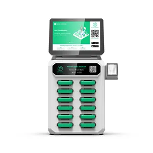 12 Slots Share Power Bank Rental Station With Screen And POS Reader Customizable The Easiest Way To Rent The Battery 