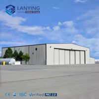 Hangar Moderno de Acero para Aviones, Gran Instalación de Almacenamiento y Mantenimiento de Aviación, Edificios Metálicos Prefabricados de Techo Alto