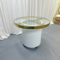 Mesas Circulares de Acero Inoxidable con Cubierta de Vidrio para Bodas, Venta Directa de Fábrica