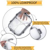 Contenants en verre pour aliments en gros, récipients en verre pour la préparation des repas avec couvercles anti-fuite, compatibles micro-ondes et congélateur (34oz et 12oz)