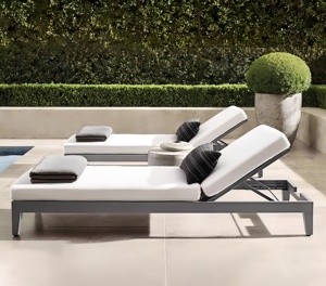 Chaise longue d'extérieur moderne en aluminium, inclinable, <span class=keywords><strong>avec</strong></span> coussin épais, pour jardin, patio, plage et bord de <span class=keywords><strong>piscine</strong></span> - Product Image 4