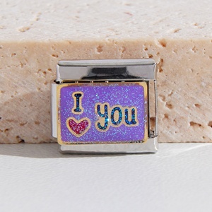 Abalorios Italianos de Alta Calidad Chapados en Oro de 18k, Acero Inoxidable Antideslustre, Corazón Rojo y Estrella, para Pulseras Italianas - Product Image 6