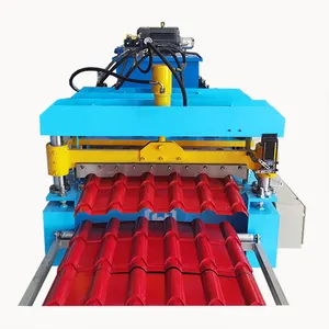 Hersteller glasierte Boden-Dachplatte-Fliesenherstellungsmaschine China doppelschichtige Rolle Formmaschine Cr 12 hochwertiger Stahl
