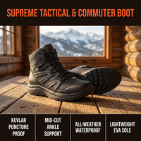 Bottes de travail et d'entraînement pour hommes, personnalisées en usine, noires, montantes, en tissu imperméable, doublées polaire, résistantes aux perforations et légères