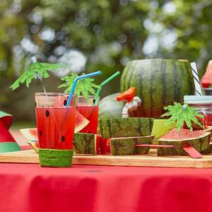 ESTICK Parapluie cocktail personnalisé Pailles <span class=keywords><strong>Parasol</strong></span> en bois jetable Parapluie en papier pour fête, boissons, garniture <span class=keywords><strong>avec</strong></span> <span class=keywords><strong>parasol</strong></span> Style - Product Image 5