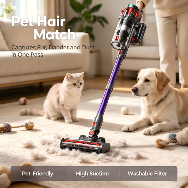 Home Cleaning HEPA Filtration Brushless Motor Lithium-Ion Battery Portable Vacuum Cleaner 400W Super Suction