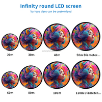 Écran LED circulaire de 20 à 120 mètres de diamètre, P1.86 P2 P2.5, IP65, étanche, haute luminosité, pour la publicité en rue et en magasin, OEM