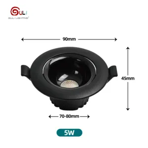 China Factory Manufacturer Aluminum Spot Lighting Recessed Mounted 5w Ac85-265v Led Downlight