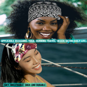 बोहेमिया वाइड हेडबैंड सिलाई अफ्रीका और यूरोपीय हेडबैंड खेल और सजावट के लिए लोचदार हेयरबैंड खिंचाव - Product Image 4