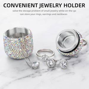 Keychain Diamond Small Pill Organizer Medication <b>Lock</b> <b>Box</b> for Purse Jewelry Ring Holder Custom Logo - Product Image 3