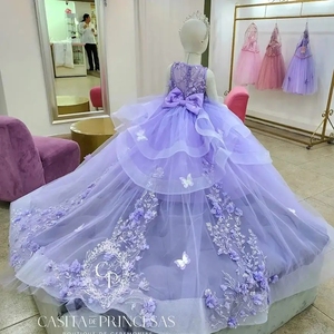 open lace back dress European Princess Dress: Lace Tulle Gown main image 0