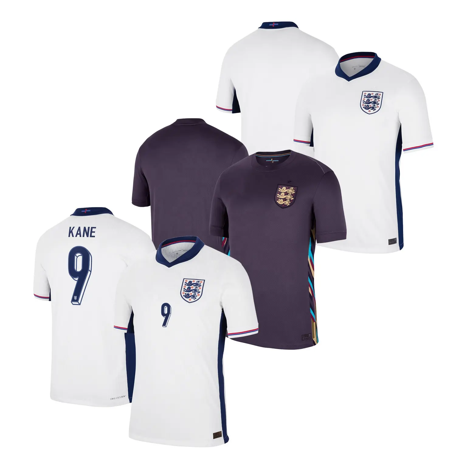2024/25 ทีมชาติอังกฤษเสื้อฟุตบอลเสื้อฟุตบอลถ้วยยุโรปพร้อมแพทช์ผู้ชายชุดผู้หญิงเด็ก #9 KANE