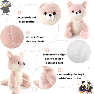 Giocattolo soffice personalizzato rosa volpe peluche adorabile animale selvatico regalo di compleanno buonanotte per ragazzi ragazze peluche volpe - Product Image 3