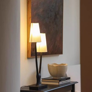 Double <b>Branch</b> Table Lamp Wabi Sabi Style Wrought Iron Retro LED <b>Lighting</b> For Living Room Bedroom E26 220V Switch Control - Product Image 3