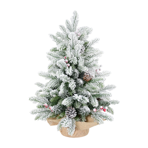 BGH 3ft PE/PVC albero di natale di alta qualità di pino artificiale albero di iuta con 14 frutti rossi supporto in metallo per la decorazione della casa - Product Image 3