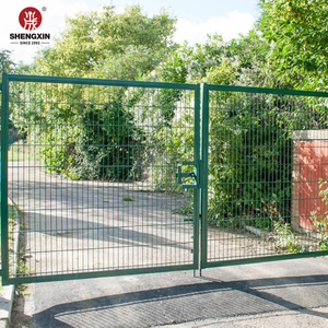 Tube rond/carré enduit de poudre panneau de treillis métallique soudé ferme métal double barrière de jardin avec serrure - Product Image 3