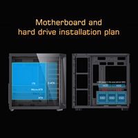 Kamar Melengkung dengan Pemandangan Laut ATX Vertical Chassis 360 Pendingin Air Kaca Tempered Port USB 3.0 di Depan Komputer Kafe Internet E-sports