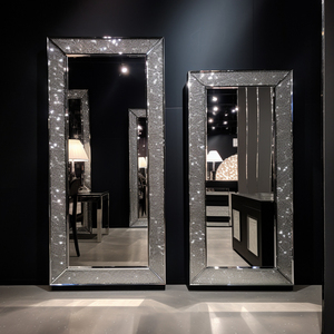 Modern Custom <strong>Bathroom</strong> Salon Wall <strong>Mirror</strong> with Touch Switch Crystal Decor 4mm <strong>Silver</strong> <strong>Mirror</strong> Wall Mounted - Product Image 3