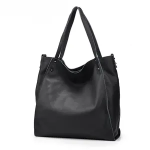 # AZB035-2021 designer de moda na moda mulheres sacola grande saco bolsa das senhoras grande espaço preto grão cheio de couro genuíno saco de compras