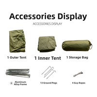 Tente de randonnée individuelle imperméable CHENYUE 4 saisons, portable, en aluminium, ultralégère (2,3 kg), tente tunnel pour le camping en plein air