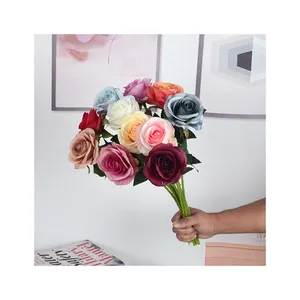 Искусственный цветок гостиная ТВ шкаф Настольный дисплей розового цвета полная одна БОЛГАРСКАЯ РОЗА