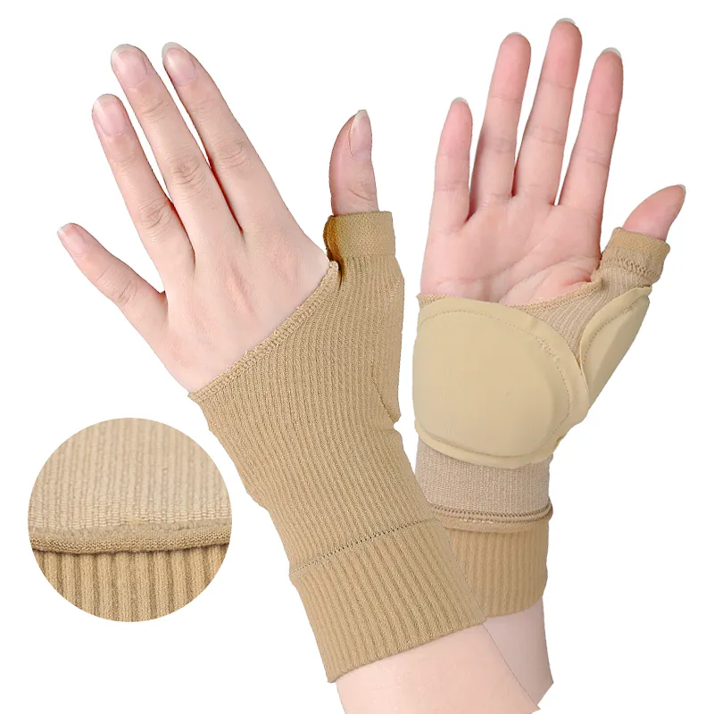 Guanti a compressione per l'artrite supporto per il polso in poliestere cuscinetti per le mani in Gel per il pollice manicotto per il polso del tutore