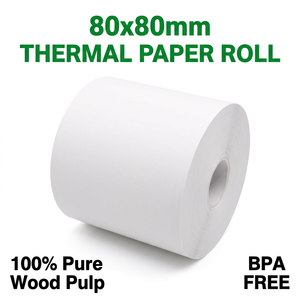 Rollo de Papel Térmico de 80 mm x 57 mm, 100% Pulpa de Madera Pura, Libre de BPA, para Impresora POS de Caja Registradora de <span class=keywords><strong>Supermercado</strong></span> - Product Image 1