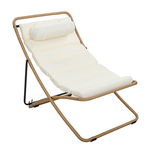 2-Pieces Modern Outdoor Chair Rattan-Wrapped Garden Chair with Adjustable <b>Backrest</b> and Thick Cushion - Product Image 3