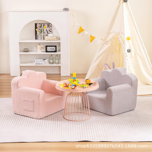 Children's <b>Sofa</b> High-Density Sponge Cushion Reading Chair Single Seat For <b>Kids</b> Age 3 And Above Fabric Material - Product Image 2