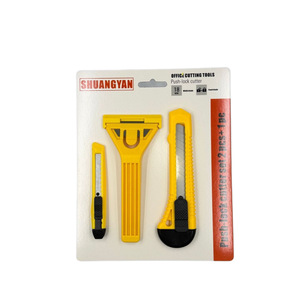 Shuangyan Utility <b>Knife</b> Set 18mm Push <b>Lock</b> Cutter With Scraper For Office And Home Use - Product Image 2