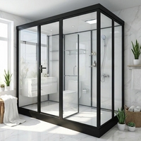 Módulo de Baño Prefabricado YEETE - Baño Modular Todo en Uno con Bañera Independiente y Puerta Corredera de Vidrio para Proyectos de Hoteles y Villas