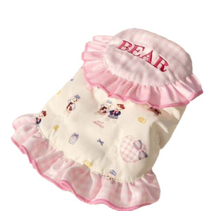 Cute <b>Bear</b> Print Dog Vest <b>Pink</b> Cotton Padded Princess Cut Pet Clothes For All Seasons - Product Image 5