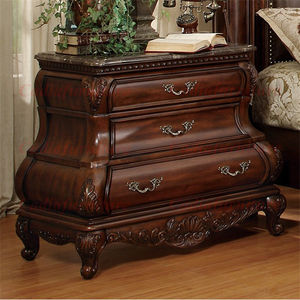 אמריקאי יוקרה עיצוב המלך ריהוט חדר שינה קלאסי מיטה עץ מלא מיטה חדר שינה חופה מיטה מעץ חדר שינה הבית סט מיטות עץ - Product Image 5