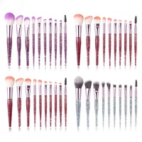 Pinceaux cosmétiques professionnels 10 pièces/ensemble, haute élasticité, faciles à utiliser, avec levier à vis, manche métallique, pour blush et eye-liner angulaire