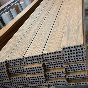 户外阳台露台塑料木地板防火WPC地板花园圆孔空心地板 - Product Image 1