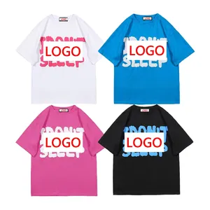 OEM Custom Heavyweight Logo Tee Puff Print 100% Cotton Designer T-Shirt clothing men