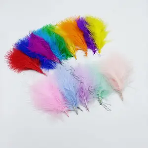 DIY 50pcs/bag Artifical Turkey marabou feather powder puffs for kids dress and hair accessories