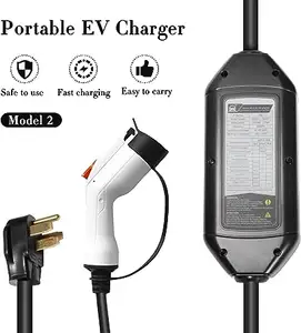Cargador de coche Ev tipo 1 en cable Iec corriente ajustable enchufe personalizado pantalla cargador de coche de vehículo eléctrico