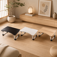 Table de lit pliante portable multifonctionnelle en bois pour petit-déjeuner, avec support pour tablette et ordinateur portable