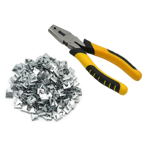Örgü tel kafes aracı yüklemek tavuk tavşan tilki kuş <span class=keywords><strong>Pet</strong></span> hayvan kafesi kurulum raptiye kafes toka klipleri ile pense birleştirin