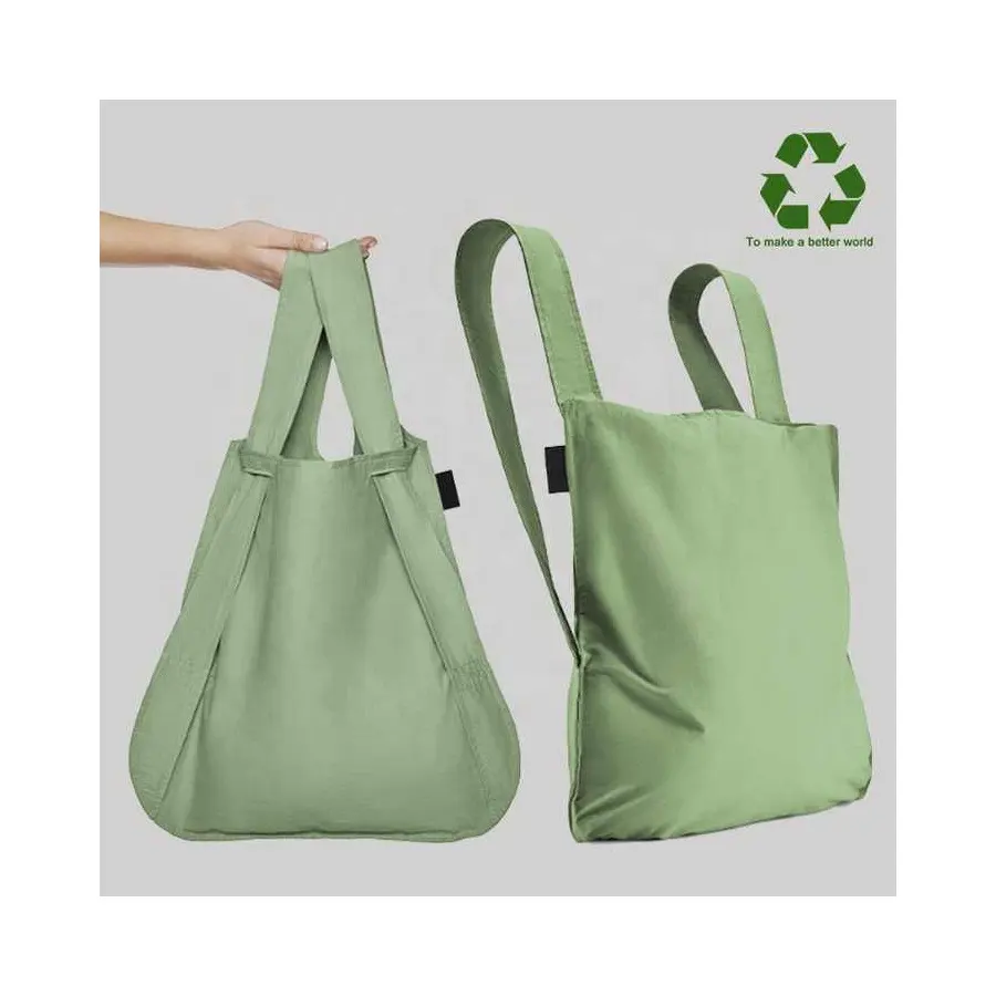 Toptan yeni tasarım eko kullanımlık büyük pamuk tuval katlanır özel baskılı Logo ile seyahat sırt çantası sepet alışveriş çantası