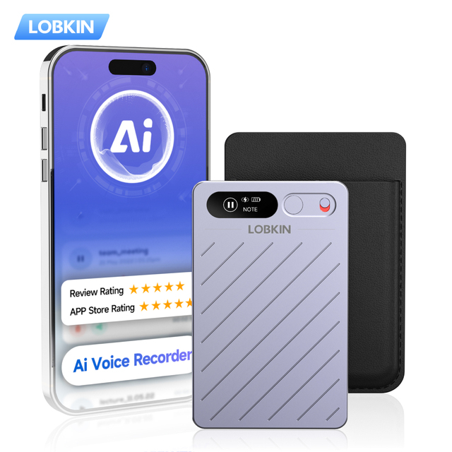 LOBKIN Smart AI Portable Voice WAV Aluminum Alloy Lightweight GPT Chat Transcription Intelligent Language Translation 32GB/64GB