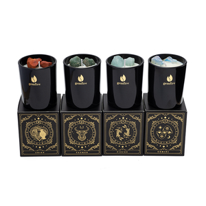 Bougie parfumée en cire de soja personnalisée de luxe AIKUN avec cristaux relaxants - Product Image 1